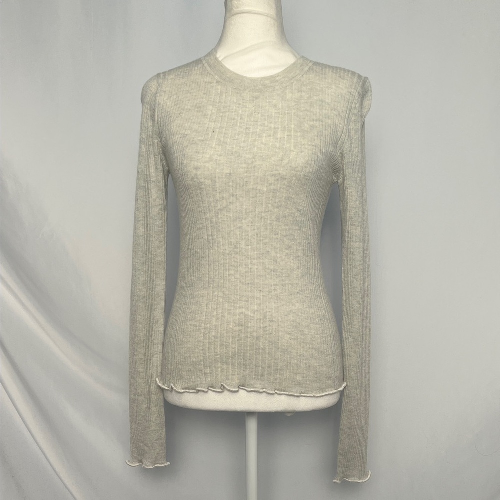 NWOT / jcrew Ribbed featherweight cashmere long-sleeve sweater-tee - Picture 2 of 8